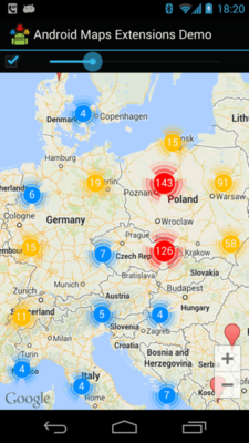 Same Map with Zoomed In Cluster Markers (from Android Maps Extensions demo app)