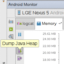 Dump Java Heap Toolbar Button in Android Studio