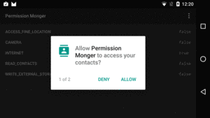 Runtime Permission System Dialog