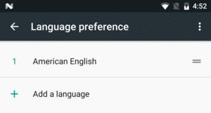 Android 7.0 Language Settings