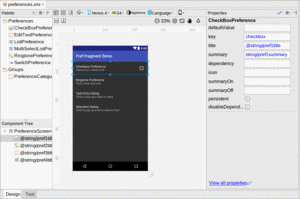 Android Studio Preferences Editor