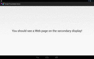 Nexus 10, No Emulated Secondary Display, Showing Sample App