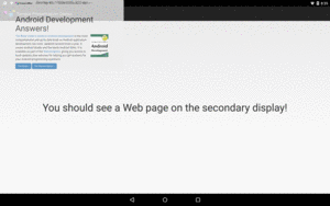 Nexus 10, With Emulated Secondary Display, Showing Sample App