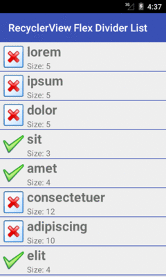 FlexDividerList RecyclerView Demo