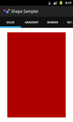 ShapeDrawable, Solid Red Rectangle