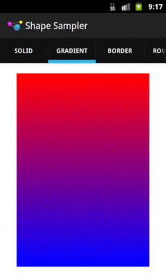 ShapeDrawable, Gradient Fill Rectangle