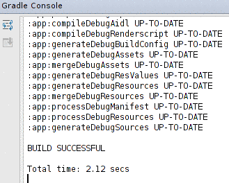 Android Studio Gradle Console