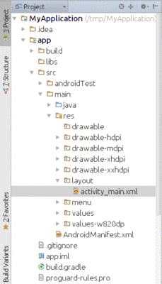 Android Studio Project Explorer, Showing Classic Project View