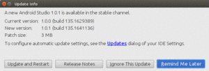 Android Studio Update Dialog