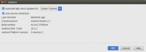 Android Studio Update Release Channel Dialog