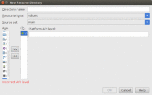 Android Studio New Resource Directory Dialog