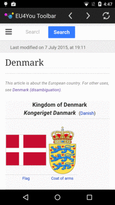 EU4YouToolbar Sample, on a Nexus 5