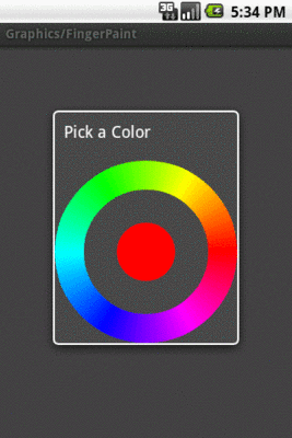 A color wheel from the API samples