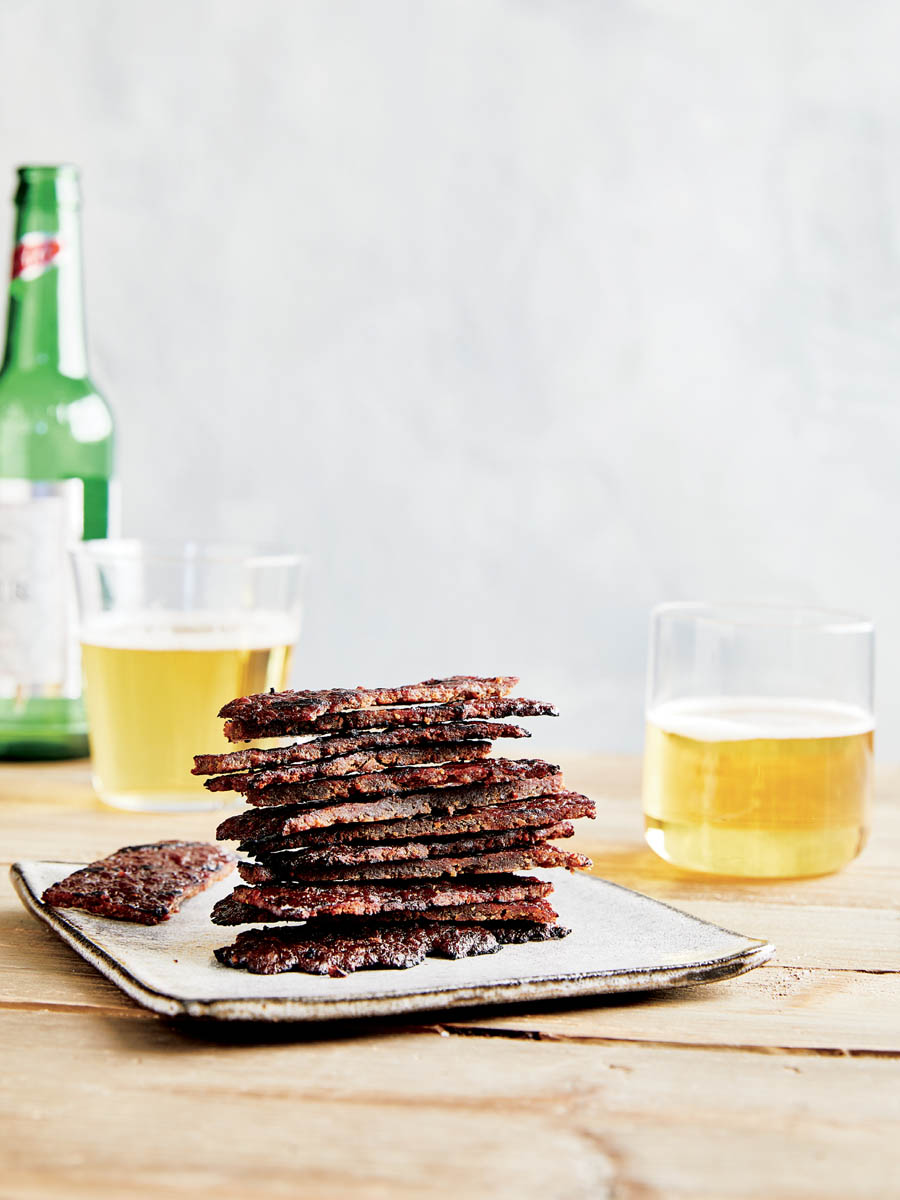 A stack of bak kwa.