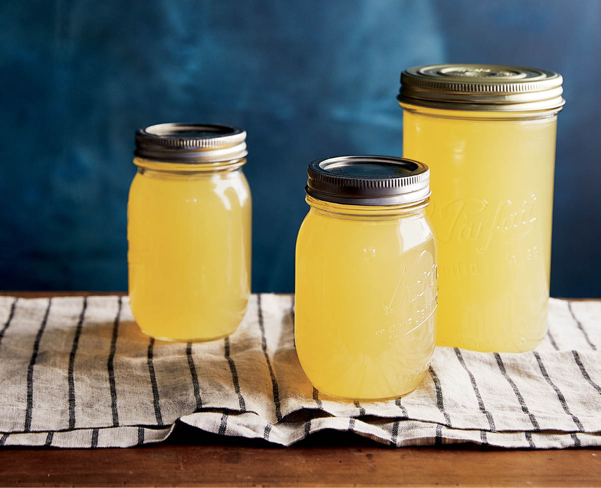 Cans of chicken stock.