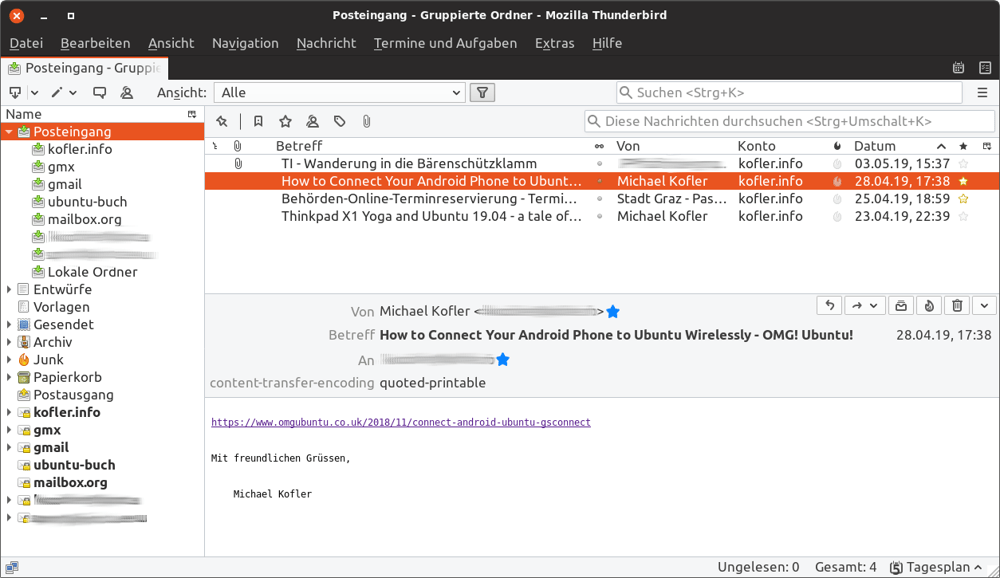E-Mail-Verwaltung in   Thunderbird