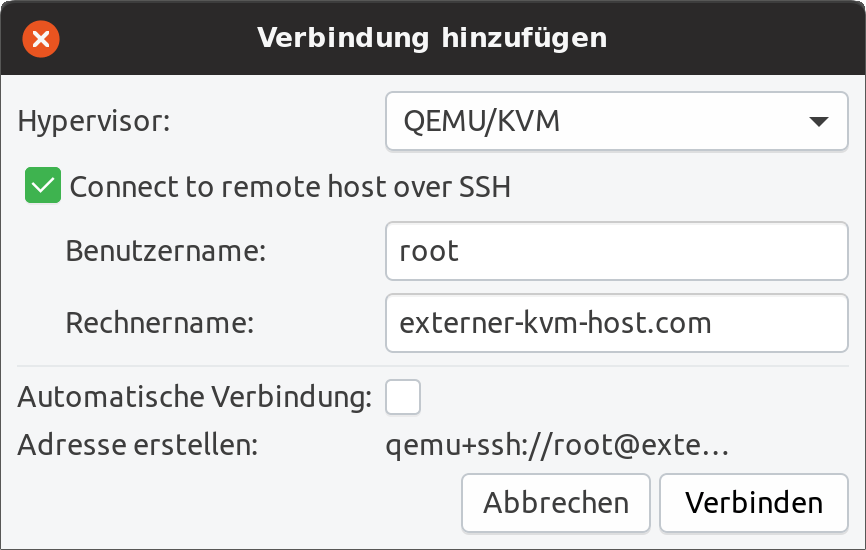 Verbindungsaufbau via SSH