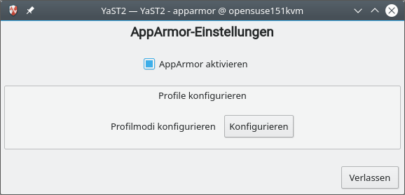 Ein wenig ambitioniertes YaST-Modul zur    AppArmor-Konfiguration