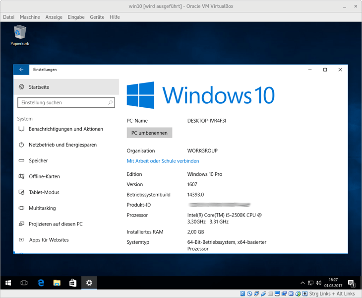 Windows 10 in einer virtuellen Maschine unter   Linux ausführen