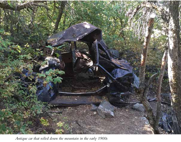 Antique car that rolled down the mountain in the early 1900s