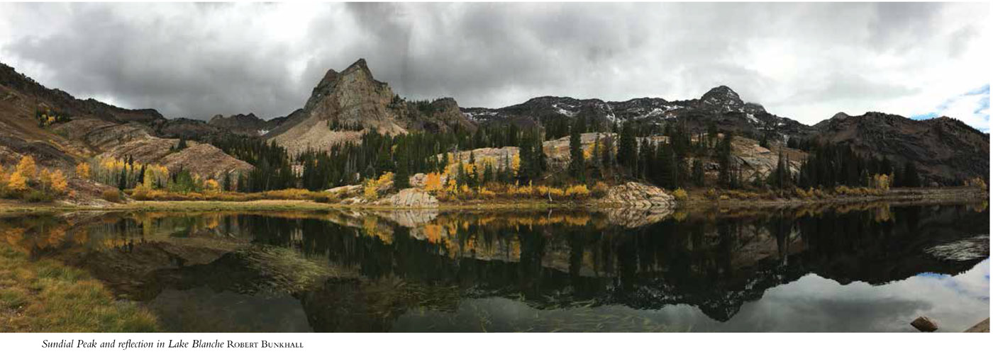 Sundial Peak and reflection in Lake Blanche ROBERT BUNKHALL