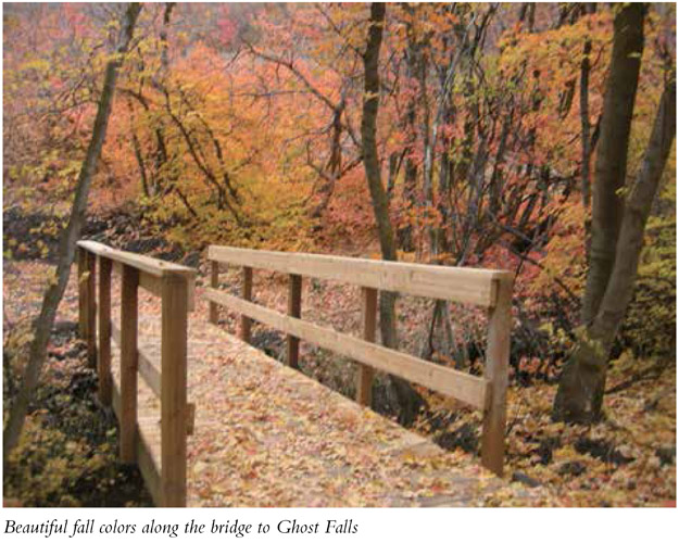 Beautiful fall colors along the bridge to Ghost Falls