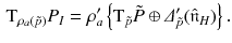 $$\begin{aligned} \mathrm{T}_{\rho _a({\tilde{p}})} P_I = \rho '_a \left\{ \mathrm{T}_{{\tilde{p}}} {\tilde{P}} \oplus \varDelta '_{{\tilde{p}}} (\hat{\mathfrak n}_H) \right\} . \end{aligned}$$