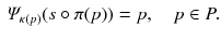 $$\begin{aligned} \varPsi _{\kappa (p)}(s \circ \pi (p)) = p , \quad p\in P . \end{aligned}$$