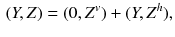 $$\begin{aligned} (Y, Z) = (0, Z^v) + (Y, Z^h) , \end{aligned}$$