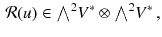 $$\begin{aligned} \mathcal{R}(u) \in {\textstyle {\bigwedge }}^2 V^*\otimes {\textstyle {\bigwedge }}^2 V^*\, , \end{aligned}$$