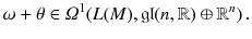 $$ \omega + \theta \in \varOmega ^1(L(M), \mathfrak {gl}(n, \mathbb {R}) \oplus \mathbb {R}^n )\, . $$