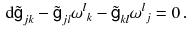 $$\begin{aligned} \mathrm {d}\tilde{{{\textsf {g}}}}_{jk} - \tilde{{{\textsf {g}}}}_{jl}\omega ^{l}{}_k - \tilde{{{\textsf {g}}}}_{kl}\omega ^{l}{}_j = 0 \, . \end{aligned}$$