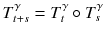 $$T^\gamma _{t+s} = T^\gamma _t \circ T^\gamma _s$$