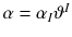 $$\alpha = \alpha _I \vartheta ^I$$