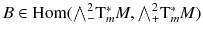 $$B \in {{\mathrm{Hom}}}({\textstyle {\bigwedge }}^2_- \mathrm{T}^*_m M , {\textstyle {\bigwedge }}^2_+ \mathrm{T}^*_m M )$$