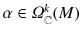 $$\alpha \in \varOmega ^k_\mathbb {C}(M)$$