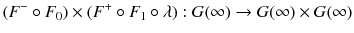 $$ (F^- \circ F_0) \times (F^+ \circ F_1 \circ \lambda ) : G(\infty ) \rightarrow G(\infty ) \times G(\infty ) $$