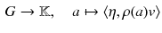 $$\begin{aligned} G \rightarrow \mathbb {K},\quad a \mapsto \langle \eta , \rho (a)v \rangle \end{aligned}$$