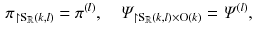 $$\begin{aligned} \pi _{\upharpoonright \mathrm S_\mathbb {R}(k, l)} = \pi ^{(l)} ,\quad \varPsi _{\upharpoonright \mathrm S_\mathbb {R}(k, l) \times \mathrm O(k)} = \varPsi ^{(l)}, \end{aligned}$$