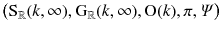 $$\big (\mathrm S_\mathbb {R}(k,\infty ) , \mathrm G_\mathbb {R}(k,\infty ) , \mathrm O(k) , \pi , \varPsi \big )$$