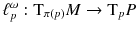 $${\ell }^\omega _p : \mathrm{T}_{\pi (p)} M \rightarrow \mathrm{T}_p P$$