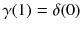 $$\gamma (1) = \delta (0)$$