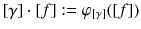 $$[\gamma ] \cdot [f] := \varphi _{[\gamma ]}([f])$$