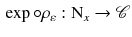 $$\begin{aligned} \exp \circ \rho _\varepsilon : \mathrm{N}_x \rightarrow {\mathscr {C}}\end{aligned}$$