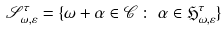 $$\begin{aligned} {\mathscr {S}}^\tau _{\omega ,\varepsilon } = \{\omega +\alpha \in {\mathscr {C}}: \, \, \alpha \in {\mathfrak H}^\tau _{\omega ,\varepsilon }\} \end{aligned}$$