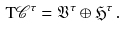 $$\begin{aligned} \mathrm{T}{\mathscr {C}}^\tau = {\mathfrak V}^\tau \oplus {\mathfrak H}^\tau \, . \end{aligned}$$