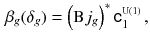 $$\begin{aligned} \beta _g(\delta _g) = \left( \mathrm B j_g\right) ^*{{\mathsf {c}}}^{\scriptscriptstyle \mathrm{U}(1)}_1\,, \end{aligned}$$