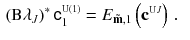 $$\begin{aligned} \left( \mathrm B\lambda _J\right) ^*{{\mathsf {c}}}^{\scriptscriptstyle \mathrm{U}(1)}_1&= E_{\tilde{\mathbf m}, 1}\left( {\mathbf c}^{\scriptscriptstyle {\mathrm U J}}\right) \,. \end{aligned}$$