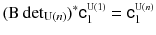 $$(\mathrm B\det _{\mathrm U(n)})^*{{\mathsf {c}}}^{\scriptscriptstyle \mathrm{U}(1)}_1 = {{\mathsf {c}}}^{\scriptscriptstyle \mathrm{U}(n)}_1$$