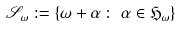 $$\begin{aligned} {\mathscr {S}}_{\omega } := \{\omega +\alpha : \, \, \alpha \in {\mathfrak H}_{\omega }\} \end{aligned}$$